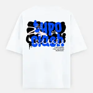 Typo Clash Oversized Graphic T-Shirt – White