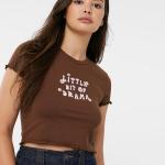 Graphic Printed Lettuce Edge T-Shirt