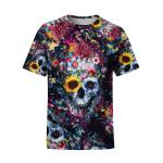 Floral Skulls Pattern T-Shirt