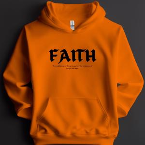 FAITH Unisex Hooded Sweatshirt - Orange